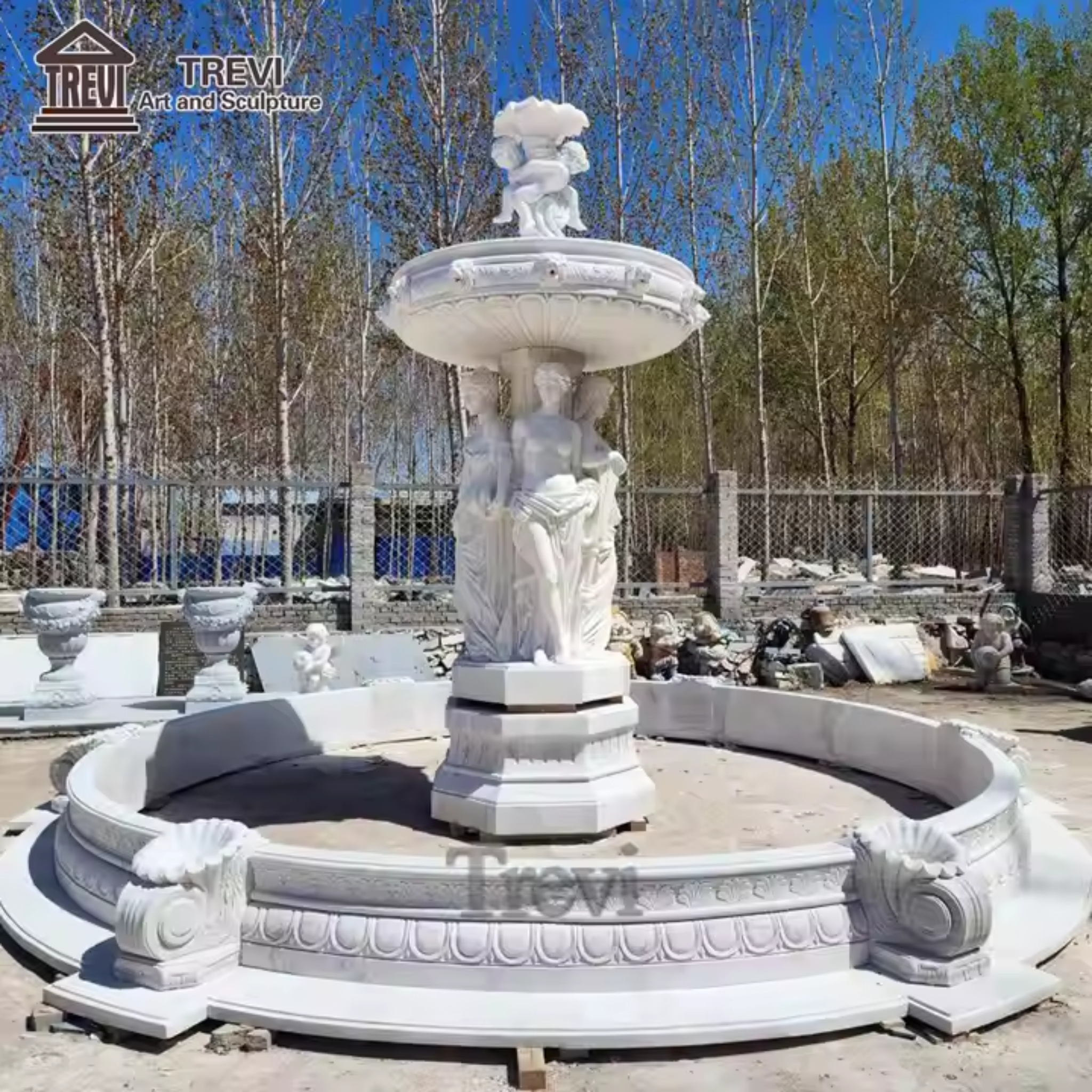 Regalia Lion Court Figurine Marble Fountain