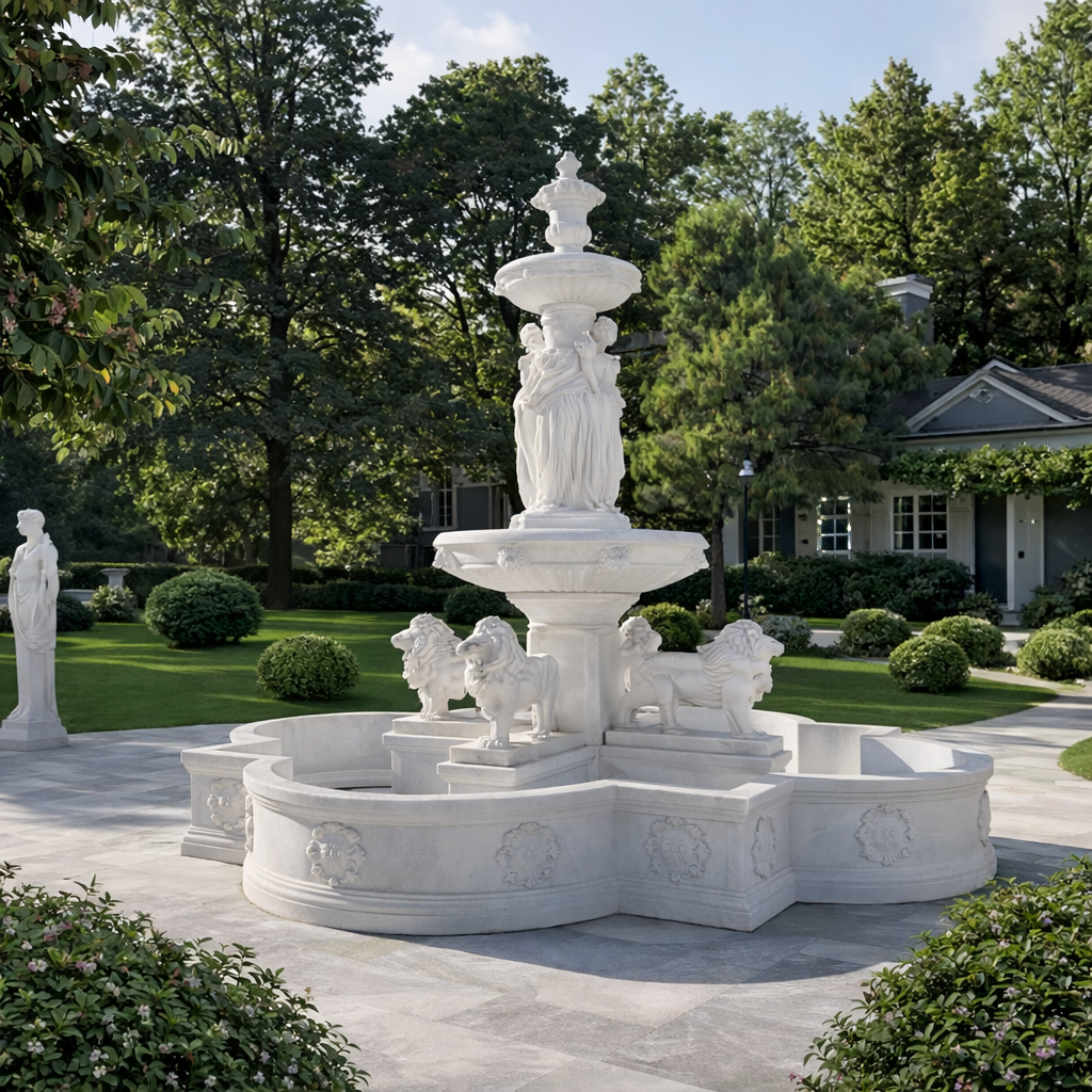 Valente Firenze Three-Tier Marble Fountain
