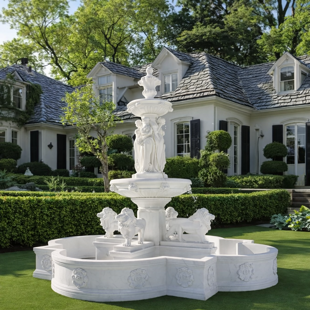 Valente Firenze Three-Tier Marble Fountain